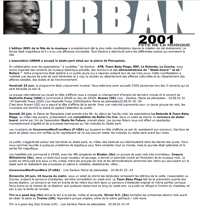 Urban 2001 program